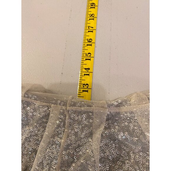 Express Gold Party Dress Sequin Layers Sleeveless Size 4 - Picture 7 of 9